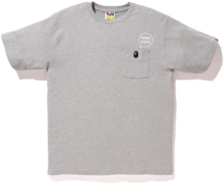 BAPE/DSM - ONE POINT EMBROIDERY APE HEAD TEE (GREY)