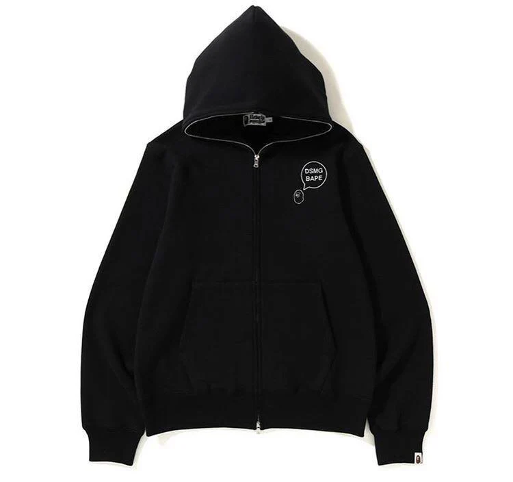 BAPE/DSM - APE HEAD ONE POINT FULL ZIP HOODIE (BLACK)