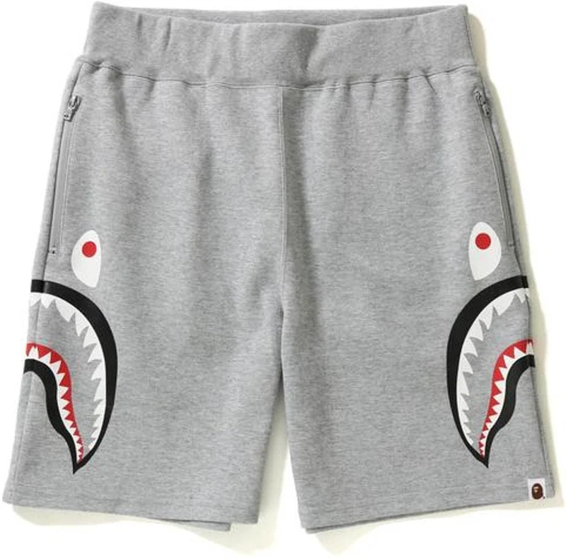 BAPE SIDE SHARK DOUBLE KNIT SWEATSHORT (GREY) [USED]