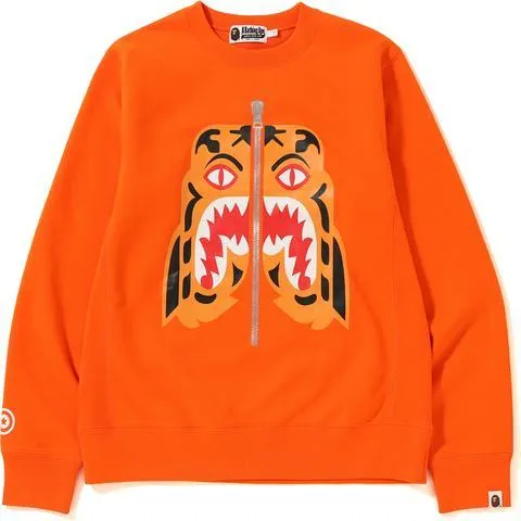 BAPE - TIGER HEAVY WEIGHT CREWNECK (ORANGE)