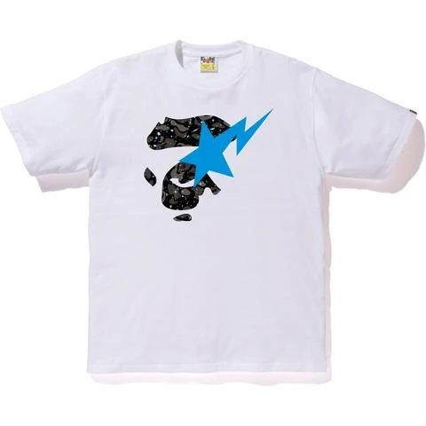 BAPE - SPACE CAMO APE FACE ON BAPESTA TEE (WHITE)
