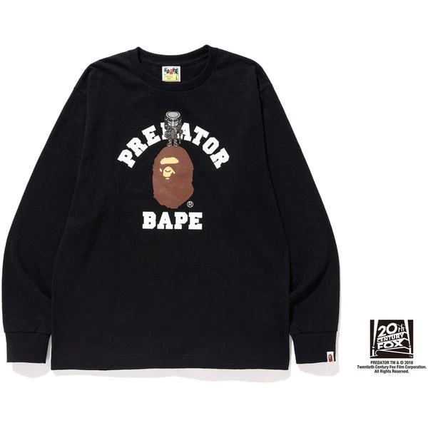 BAPE - PREDATOR COLLEGE TEE L/S (BLACK)
