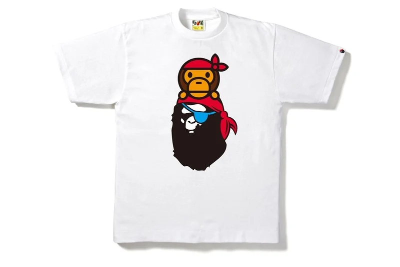 BAPE - PIRATE MILO ON APE HEAD TEE (WHITE)