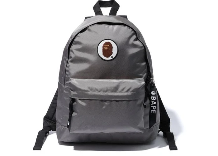 BAPE - HAPPY NEW YEAR APE HEAD PATCH BACKPACK (GREY)