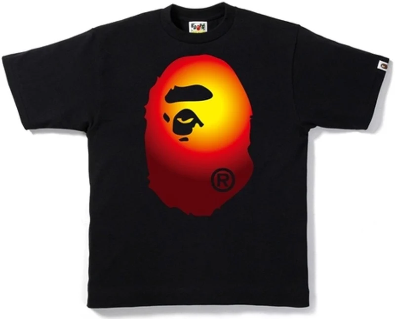 BAPE - GRADATION BIG APE HEAD TEE (BLACK/RED)
