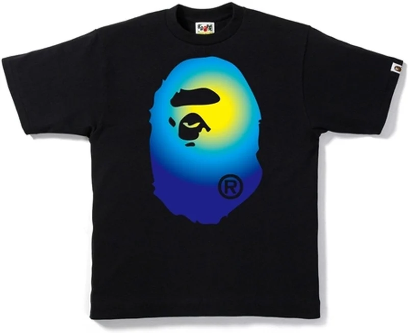 BAPE - GRADATION BIG APE HEAD TEE (BLACK/BLUE)