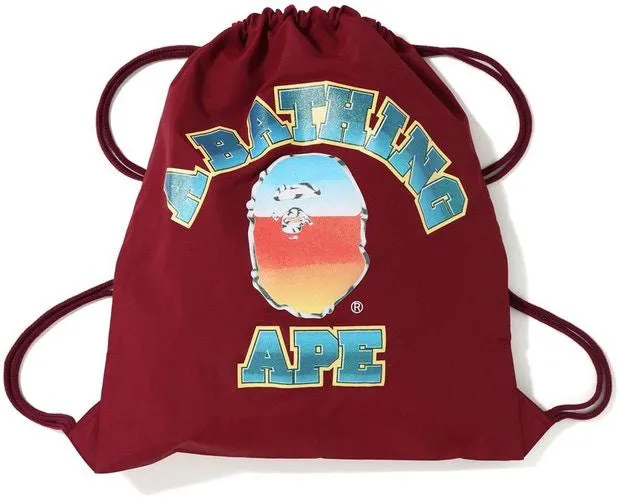 BAPE - GLITTER COLLEGE KNAPSACK (BURGUNDY)
