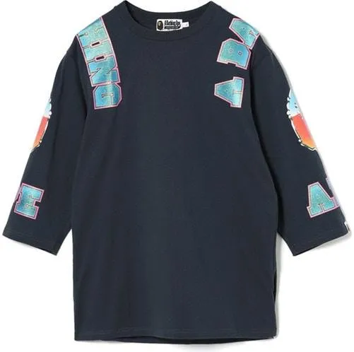 BAPE - GLITTER COLLEGE 3/4 TEE (SLATE)