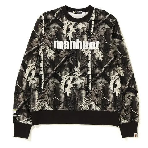 BAPE - FOREST CAMO WIDE CREWNECK (BLACK)