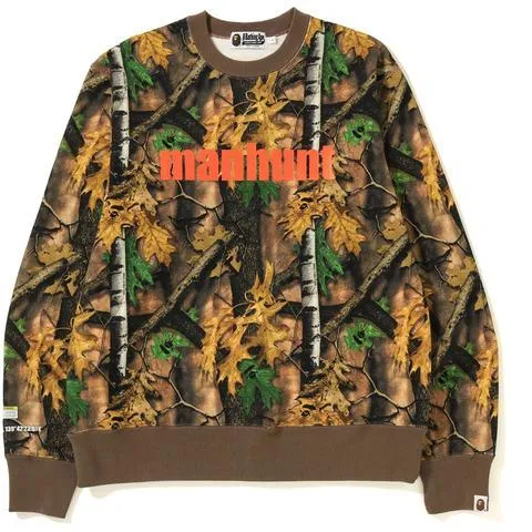 BAPE - FOREST CAMO WIDE CREWNECK (BEIGE)