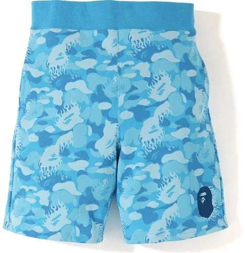 BAPE - FIRE CAMO SWEAT SHORT (BLUE)