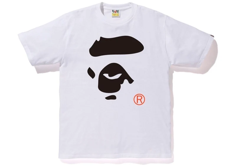 BAPE - COLORS APE FACE TEE (WHITE/BLACK)