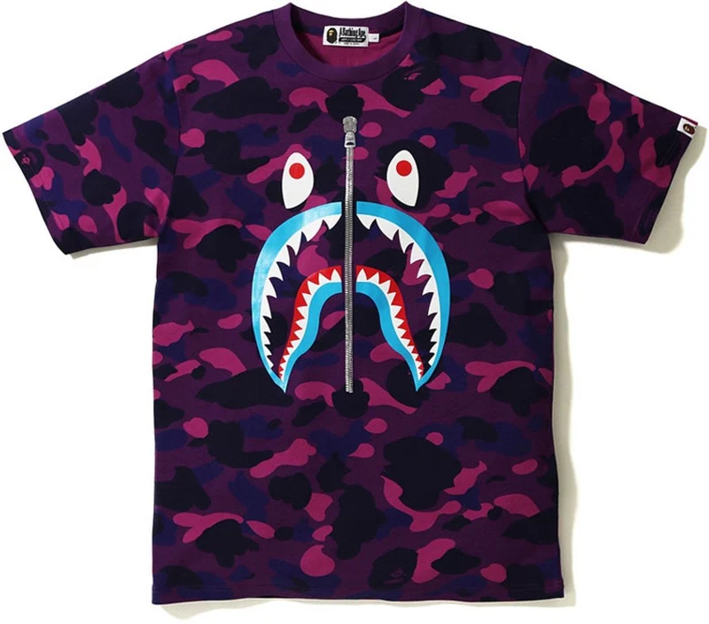 BAPE - COLOR CAMO SHARK TEE (PURPLE)