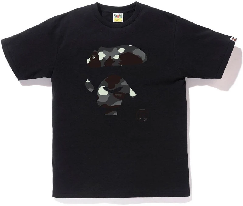 BAPE - CITY CAMO APE FACE TEE (BLACK/BLACK)