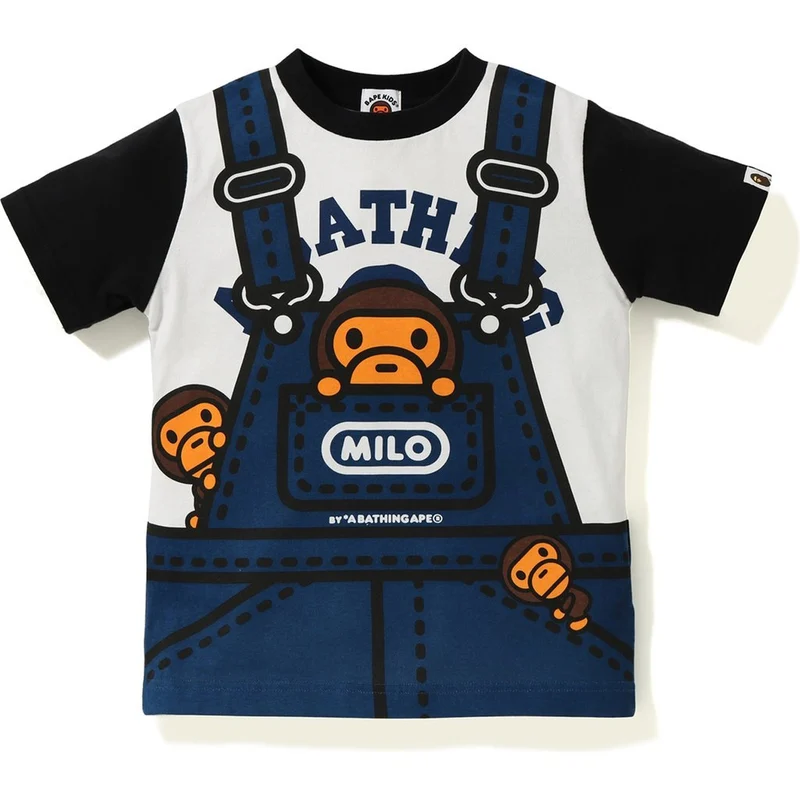 BAPE - BABY MILO FAKE OVERALLS TEE KIDS