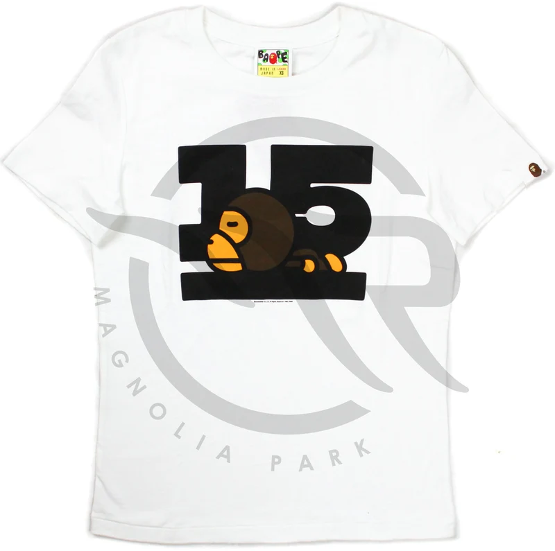 BAPE - BABY MILO 15TH ANNIVERSARY TEE LADIES 1 (WHITE)
