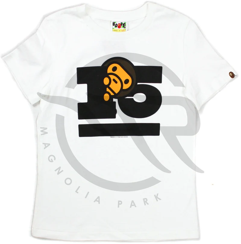 BAPE - BABY MILO 15TH ANNIVERSARY TEE LADIES 2 (WHITE)