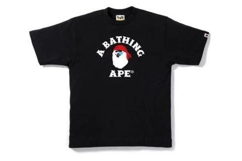BAPE - APE PIRATE COLLEGE TEE (BLACK)