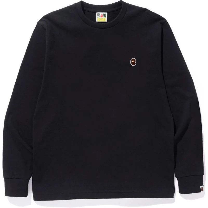 BAPE - APE HEAD ONE POINT L/S TEE (BLACK)