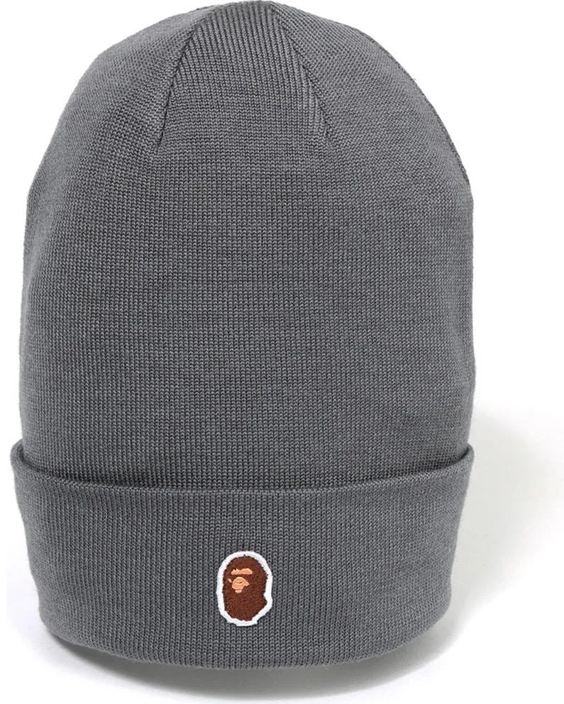 BAPE - APE HEAD ONE POINT BEANIE (GREY)