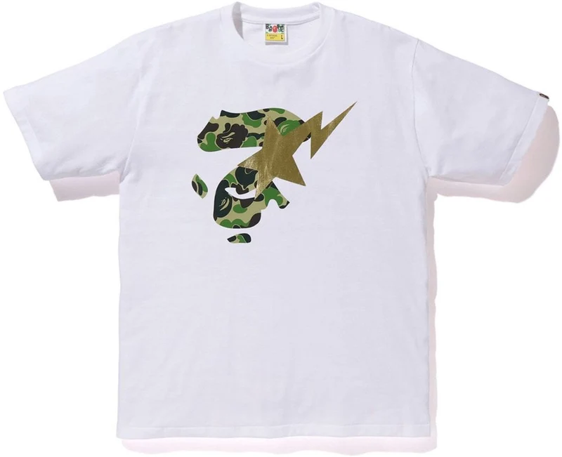 BAPE - ABC CAMO APE FACE ON APESTA TEE (WHITE/GREEN)