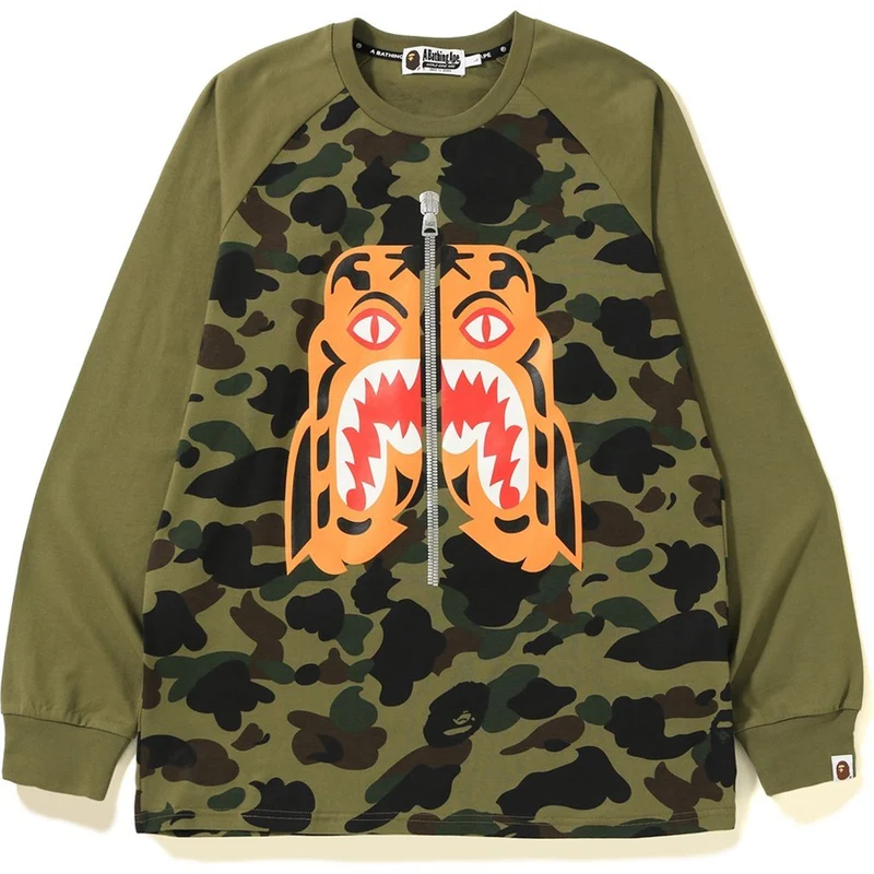 BAPE - 1ST CAMO TIGER L/S TEE (GREEN)