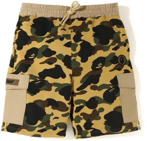 BAPE - 1ST CAMO SWEAT CARGO SHORT (YELLOW)
