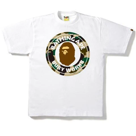 BAPE - 1ST CAMO BUSY WORKS TEE (WHITE/YELLOW)