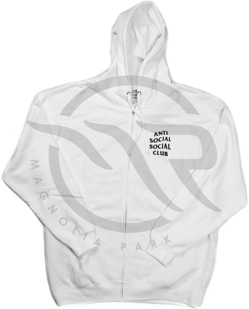 ANTI SOCIAL SOCIAL CLUB - MASOCHISM ZIP UP HOODIE (WHITE)