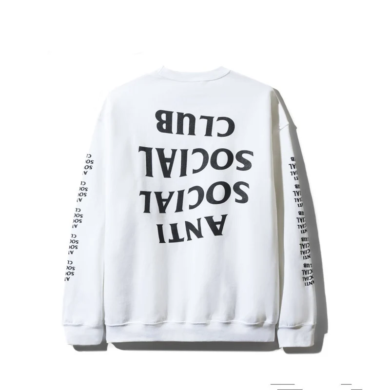 ANTI SOCIAL SOCIAL CLUB - BLACKED OUT CREWNECK SWEATSHIRT (WHITE)