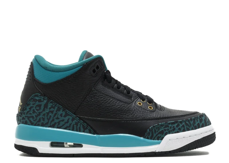 AIR JORDAN RETRO 3 GG (GS) - BLACK TEAL