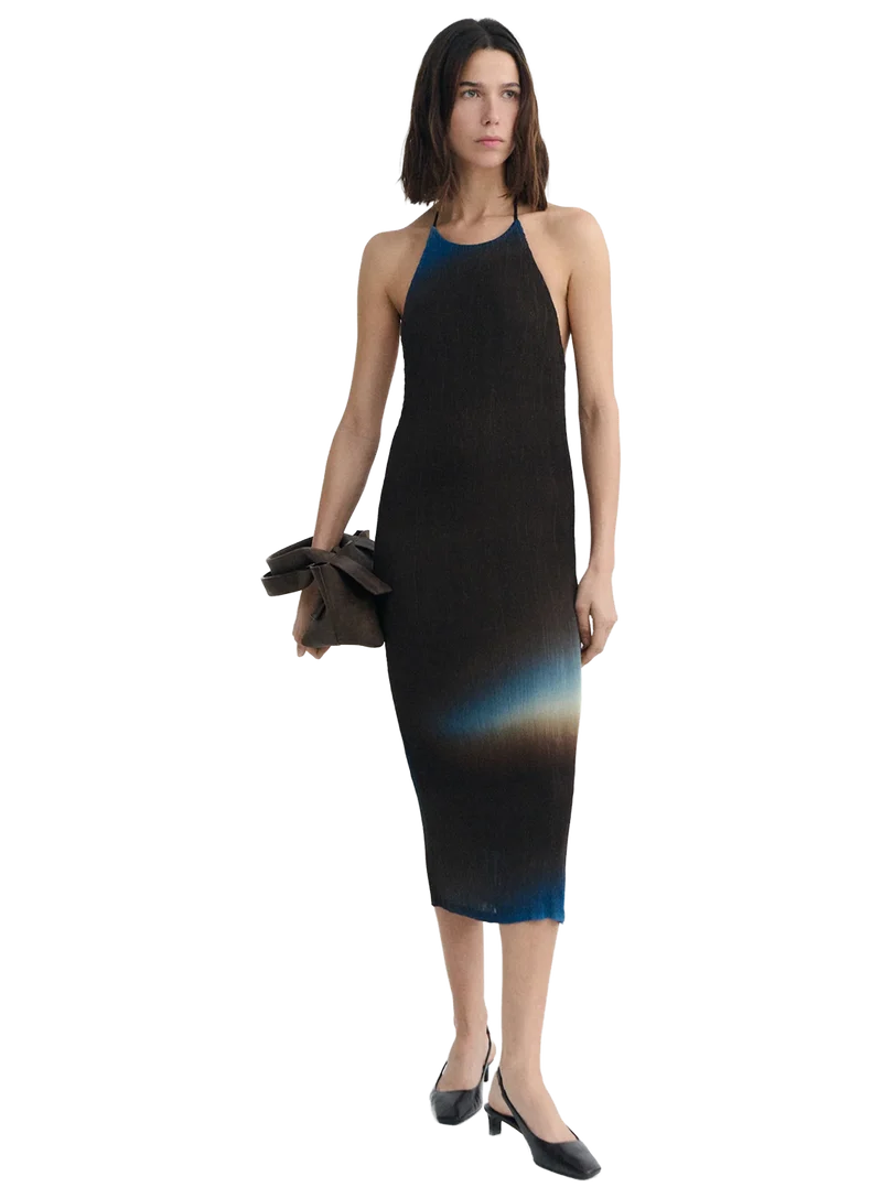 Vestido Midi Plisado Glass Miriam