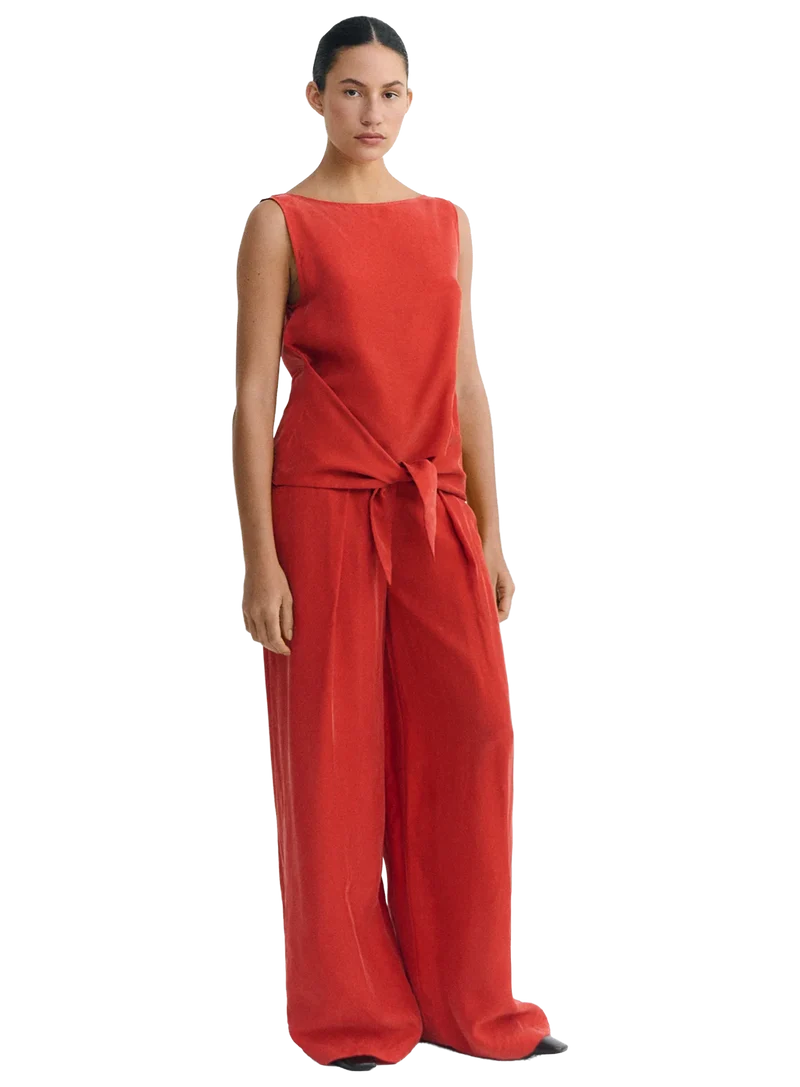 Pantalón Relaxed Pinza Rojo Cirila