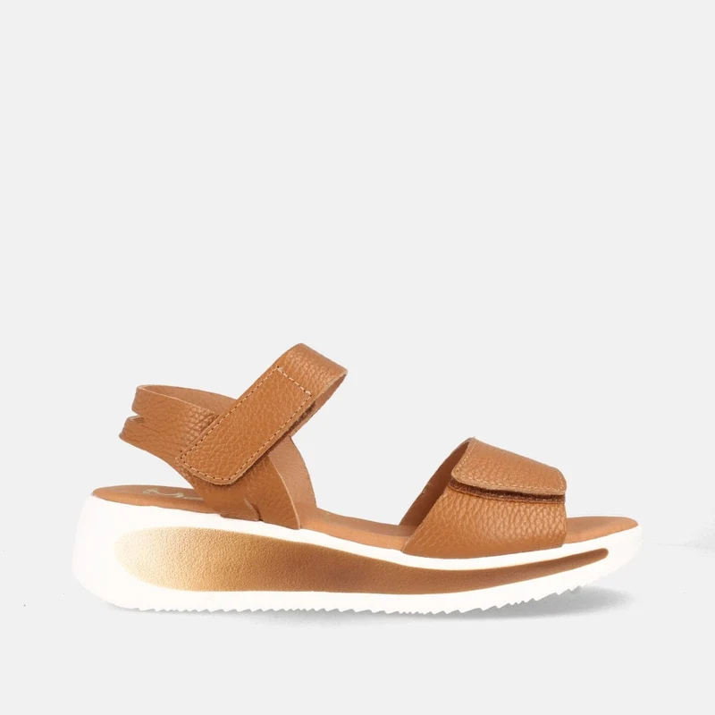 Sandalias Confort Camel con Plataforma y Velcro | Modelo Ilo de Marila Shoes