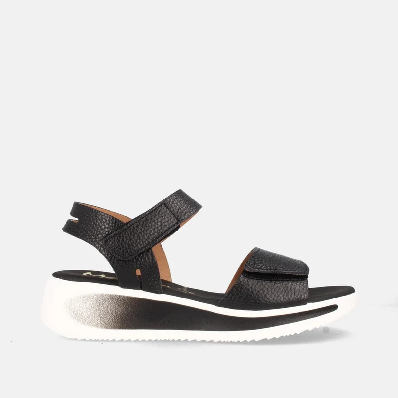 Sandalias Confort Negras con Plataforma y Velcro | Modelo Ilo de Marila Shoes