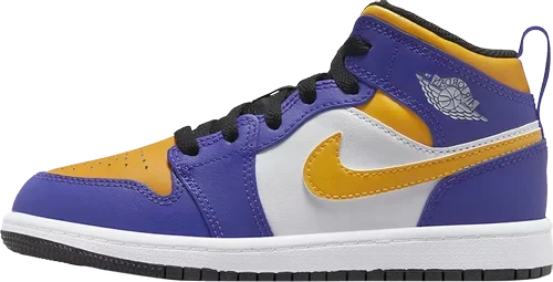 Jordan 1 Mid Lakers Kids