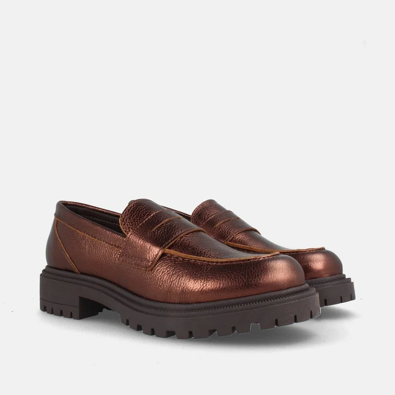 MOCASIN DE PIEL PARA MUJER MILANO GALAXY COFFEE
