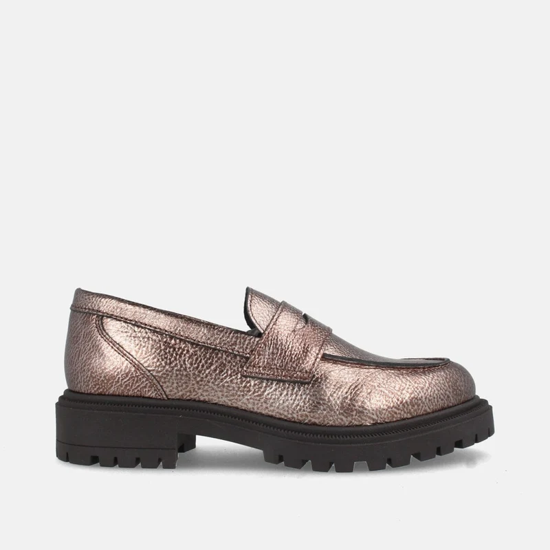 MOCASIN DE PIEL PARA MUJER MILANO GORAN CROMO