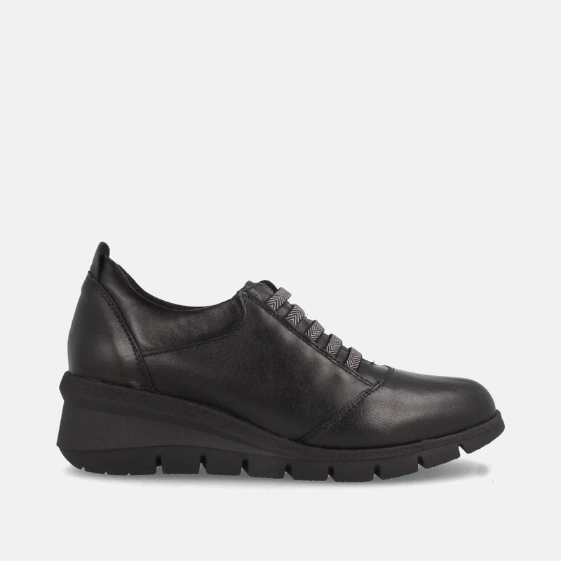 Deportiva elegante de piel para mujer con plantilla acolchada y extraible FAZ NEGRO