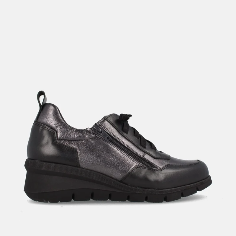 Sneaker de piel para mujer con plantilla acolchada y extraible SAX NEGRO