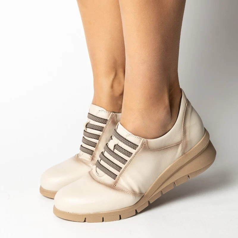 Deportiva elegante de piel para mujer con plantilla acolchada y extraible FAZ CRUDO