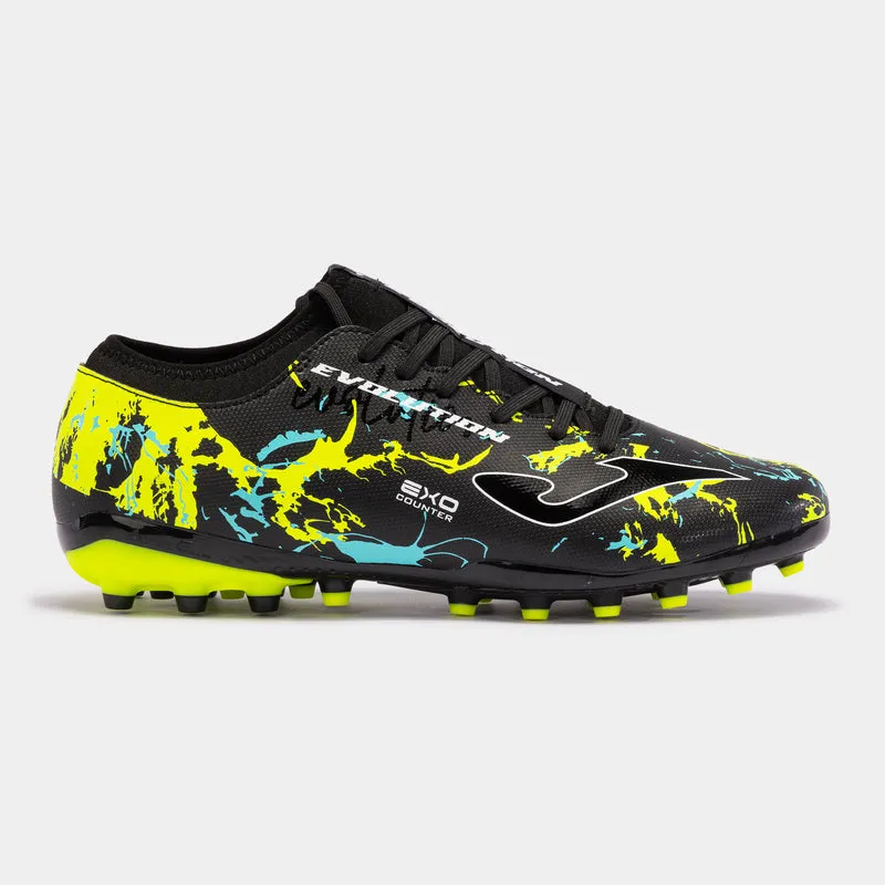 Botas fútbol hombre Joma EVOLUTION 2301 negro - amarillo flúor