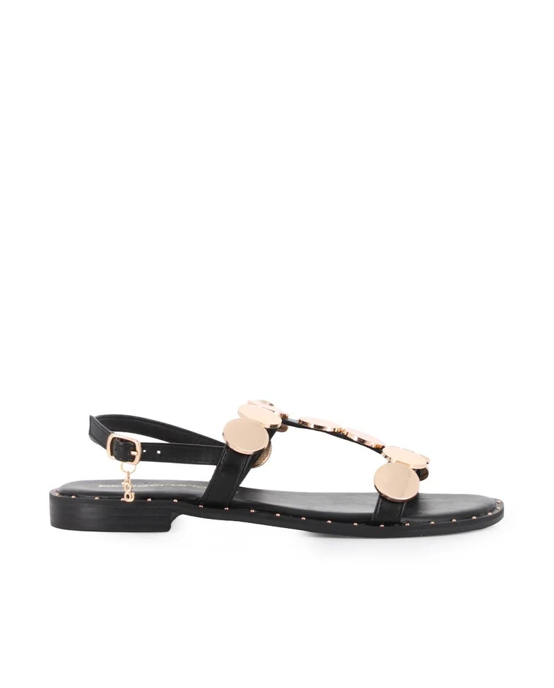 Sandalias Planas Blogger Tini Negro Mujer