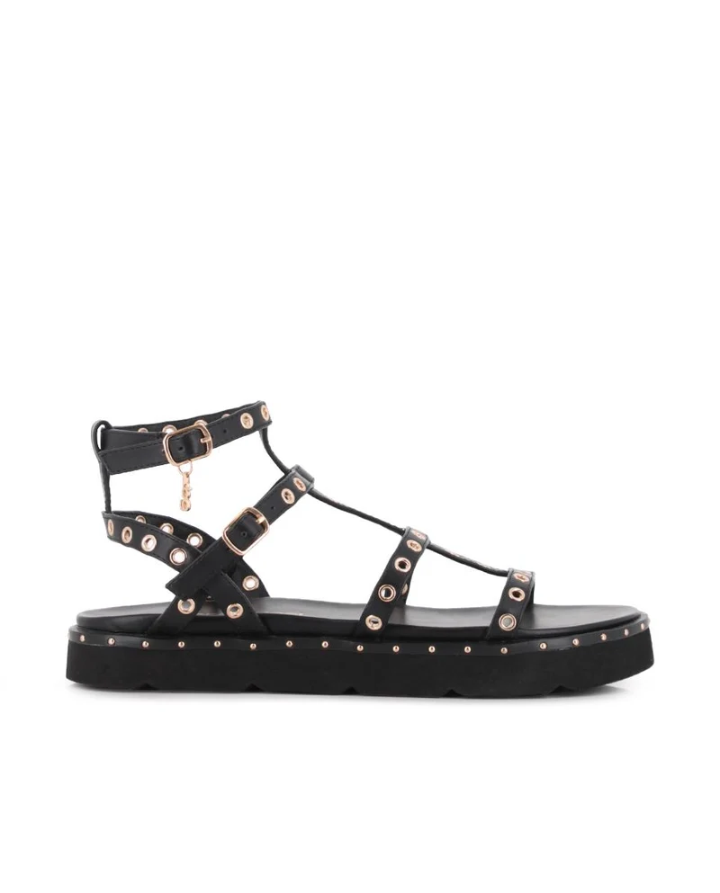 Sandalias de Plataforma Blogger Polo Negro Mujer