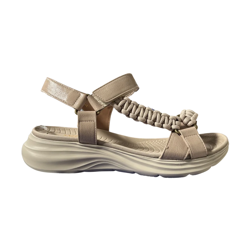 MUJER SANDALIA COMODO BEIGE CUERDA