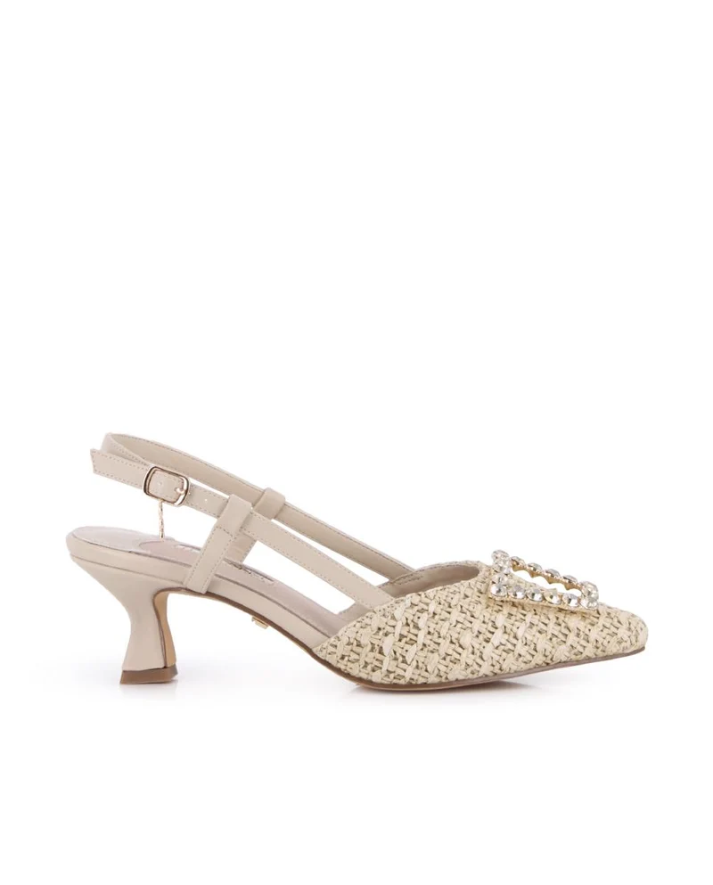 Zapatos de Tacón Destalonado Blogger Savannah Beige Mujer
