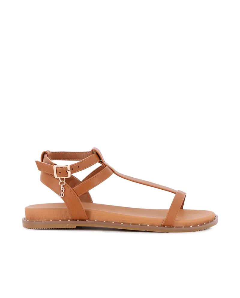 Sandalias Planas Blogger Cleo Camel Mujer