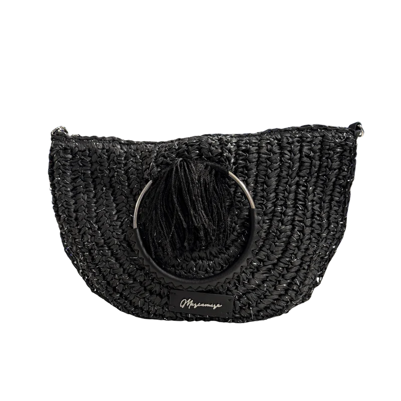 ACCESORIO BOLSO DIARIO RAFIA PAPEL NEGRO