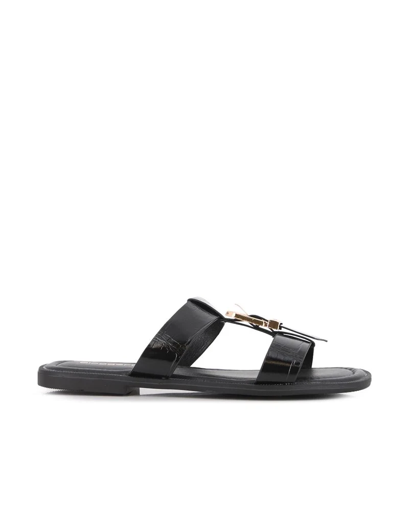 Sandalias planas Blogger Flavia Negro Mujer