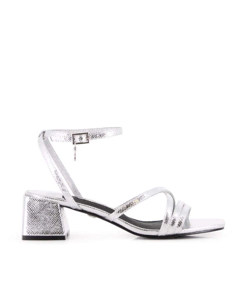 Sandalias de tacón Blogger Chiara 02 Plata Mujer